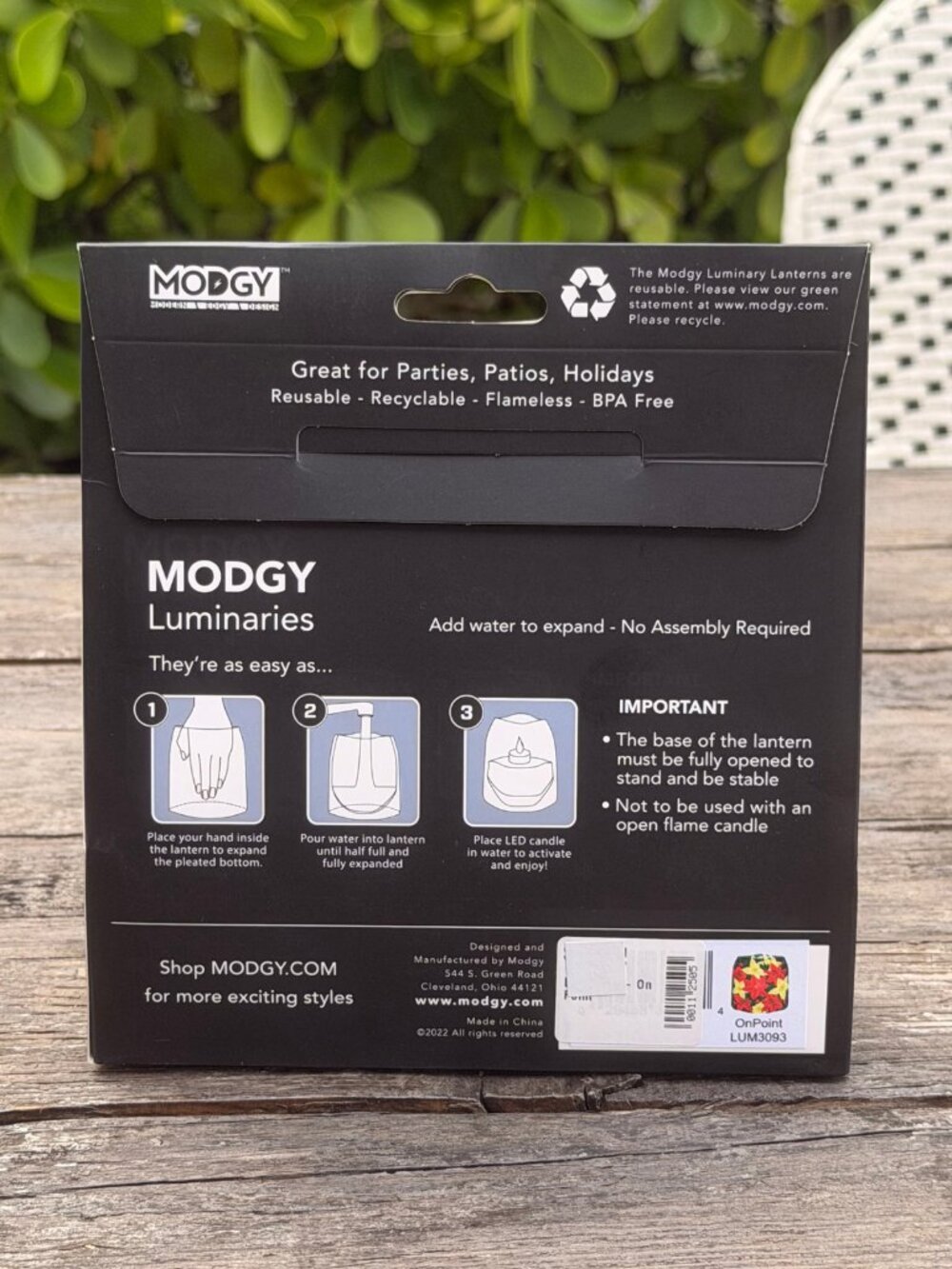 NEW Modgy Luminary Lanterns 4ct Reusable Unbreakable Floating Poinsettias Flower - Picture 2 of 2